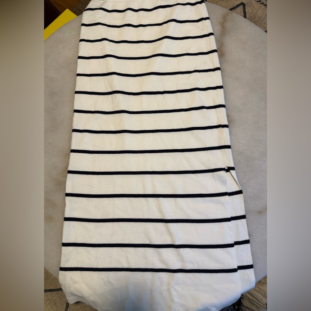 Joie Black and White Striped Knit Pencil Skirt